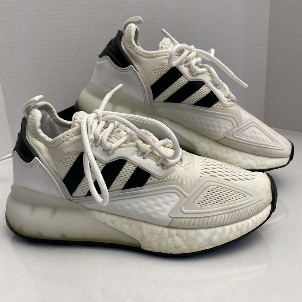 Adidas ZX 2K Boost Sneakers Lace Up White Black Women’s 5.5